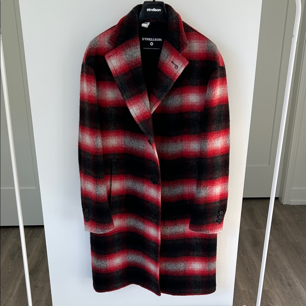 Strellson Men's Bold Plaid Trench Coat